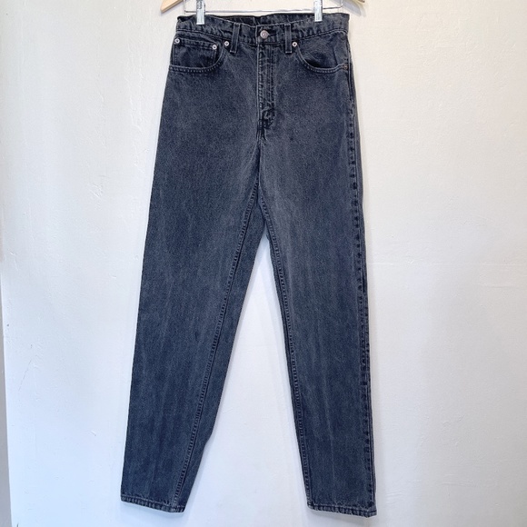 Levi’s 550 VTG USA Made Washed Black Relaxed Tapered High Rise Unisex Mom Jeans - Picture 2 of 10